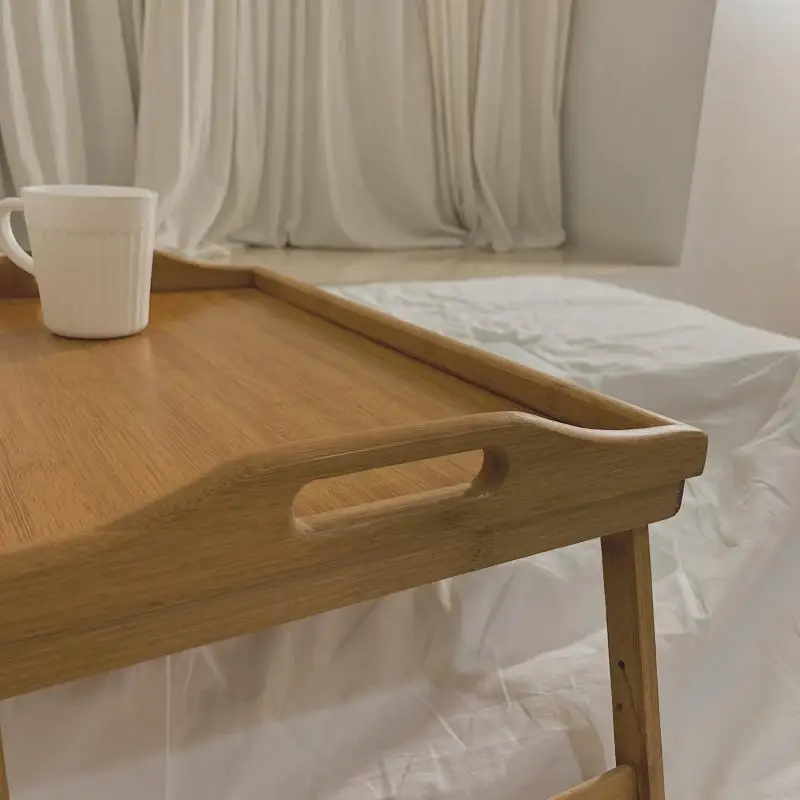 Portátil Bambu Laptop Desk, Mesa De Jantar Notebook para Sofá-cama, Standing Lap Table