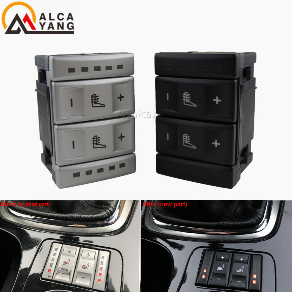 Nuevo interruptor de Control de botón de calefacción de asiento plateado y negro 6M2T 19K314 AC 6M2T19K314AC para Ford Mondeo MK4 S-MAX Galaxy MK 3