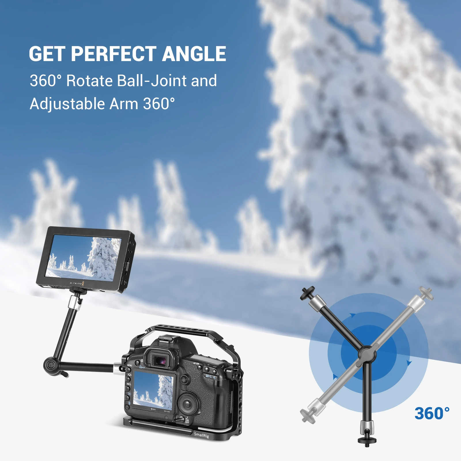 SmallRig-brazo articulado de 9,5 pulgadas, brazo mágico de fricción ajustable para Monitor LCD DSLR, accesorios de cámara con luz LED 2066