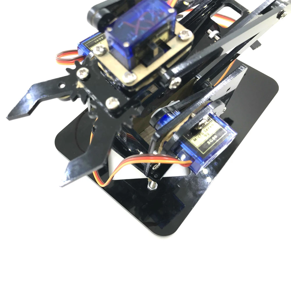 ที่ถูกที่สุด4 DOF อะคริลิคแขนหุ่นยนต์สำหรับ Arduino หุ่นยนต์ Gripper Claw SG90เซอร์โวสำหรับ Rasbperry Pi โครงการ DIY STEM ของเล่น