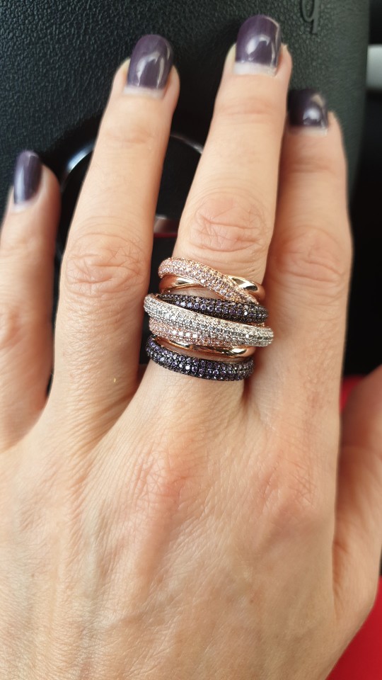 Merek Terkenal Desain Mewah Pernyataan Cincin Stackable untuk Wanita Pernikahan Kubik Zirkon Pertunangan Dubai Punk Pengantin Atas Hadiah Jari
