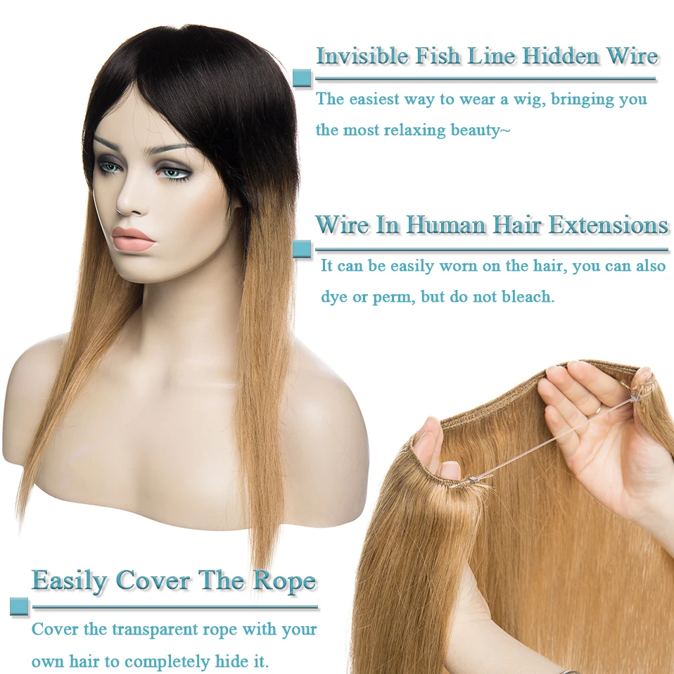 S-noilite 16-24 polegadas 60g-80g fio em extensões de cabelo fio reto em 100% cabelo humano peruca invisível linha de peixe cabelo natural