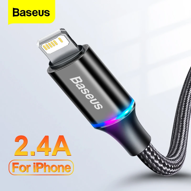 Baseus-Cable USB de carga rápida para iPhone, cargador de datos de 18W, iluminación, para iPad, 6, 6s, 7, 7s, 8, 8s 8 Plus, 11, 12, 13 Pro, XS, Max, X, XR