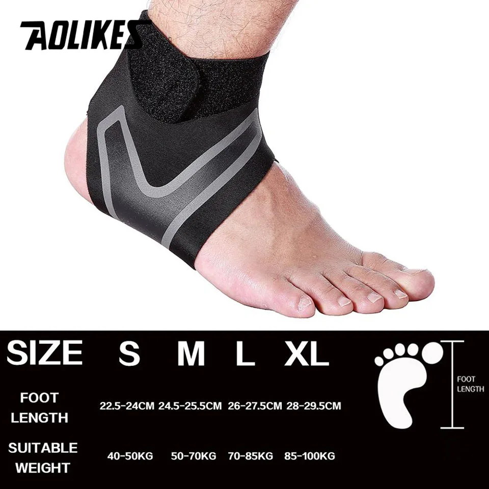 AOLIKES 발목 지지대, 탄력성 무료 조정 보호 발 붕대, 염좌 예방 스포츠 피트니스 가드 밴드