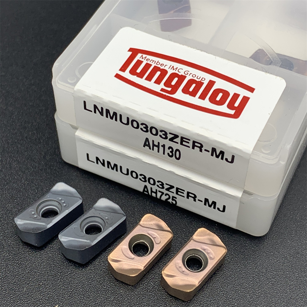 10 Uds LNMU0303 inserto de torneado LNMU0303ZER MJ AH130/AH725 herramienta de corte de inserción de corte de alimentación rápida de doble cara de carburo LNMU 0303