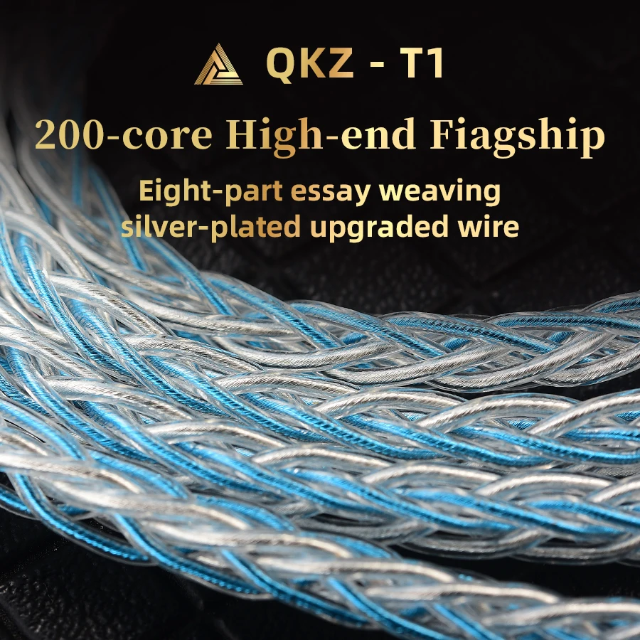 Oryginalny QKZ T1 200 Core TC Posrebrzany kabel do aktualizacji słuchawek Hifi Złącze MMCX/2Pin Zastosowanie do QKZ ZXN ZXT VK4 ZX2 ZAX2