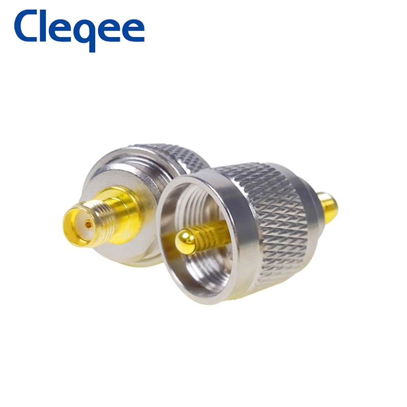 Cleqee 1 Buah SMA Female Ke UHF PL259 Male PL259 Connector RF Coax Coaxial Adapter