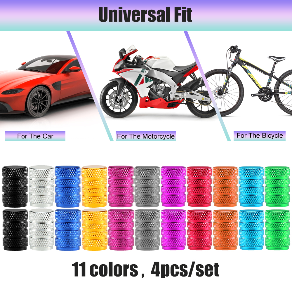 AUTCOAT 4 ピース/セットタイヤステムバルブキャップアルミ車防塵キャップタイヤホイールステムエアバルブキャップ
