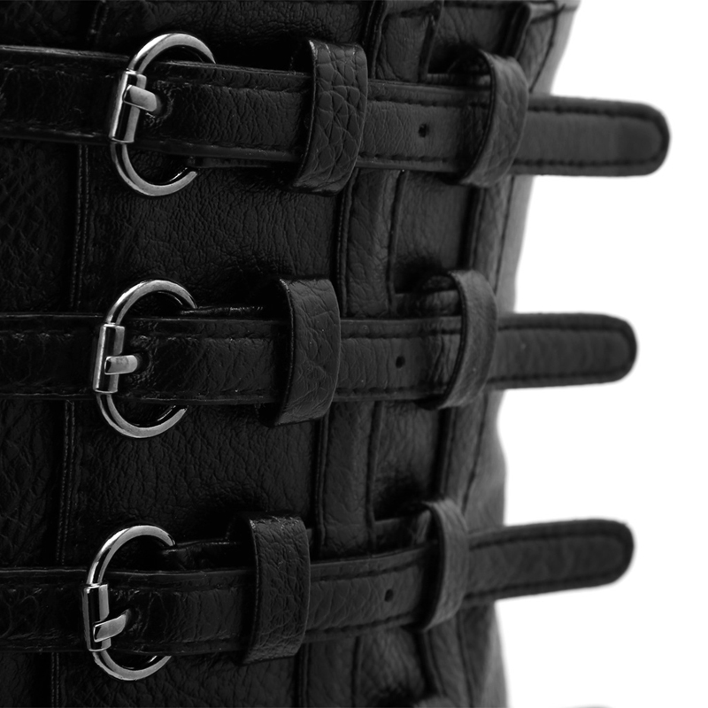 Corset rétro en Faux cuir pour femmes, taille large élastique, ceinture extensible