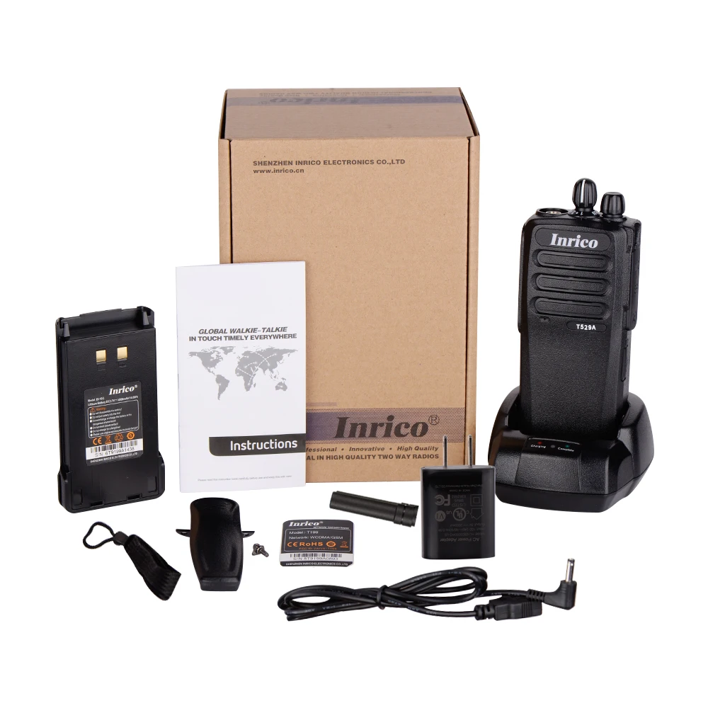 Inrico t529a 50km poc 4g netzwerk walkie talkie radio mit bt wifi gps nfc android mobilfunk lange ausdauer mini walkie talkie