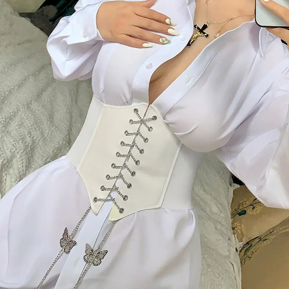 Ánh Sáng Sang Trọng Cao Cấp Kim Loại Dây Chuyền Bướm Thời Trang Goth Nữ Nịt Sáng Tạo Bông Tai Kẹp Cao Cấp Phong Cách Hoạt Tính Rộng Dây