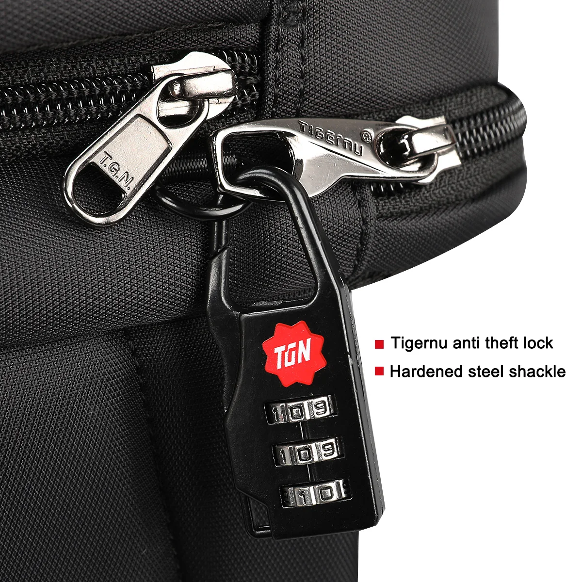 Tigernu สะดวกขนาดเล็กรหัสผสมรหัสล็อคกุญแจสีดำล็อค Padlock Lock กระเป๋าเดินทางสำหรับกระเป๋าซิปกระเป๋าเป้สะพายหลัง