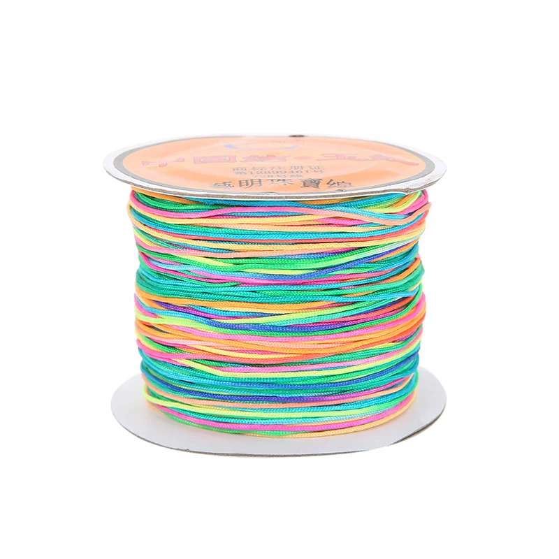 45 metros 0,4 0,6 0,8 1 1,5mm hilo de nailon para pulsera nudo chino Kumihimo macramé hilo trenzado cadena fabricación de joyas