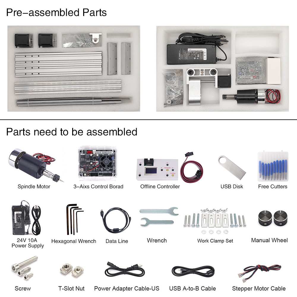 Фрезерный станок с ЧПУ 3018 MAX, 40 Вт, лазерный гравировальный станок, GRBL Control, 200 Вт, шпиндель, фрезерный станок для рез