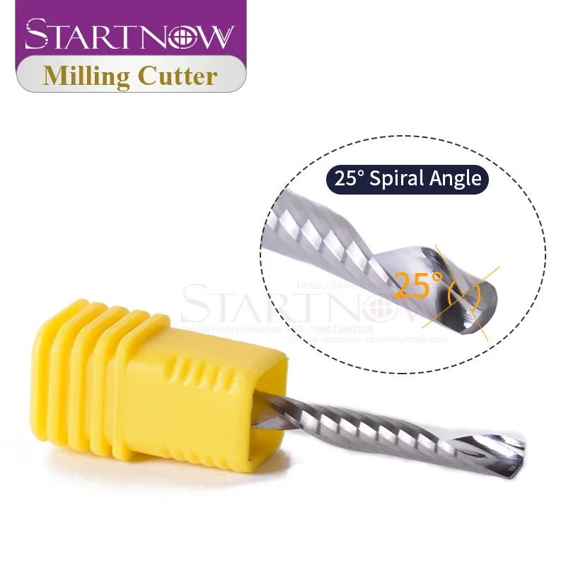 Startnow 5 unids/lote fresa acrílica brocas en espiral de una flauta MDF PVC grabado CNC Router Bit herramientas de corte de madera fresa