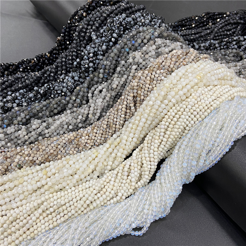 2 3 4 MM Đen Trắng Mặt Nữ Đá Ruby Tự Nhiên Khoáng Chất Hạt Rời Hạt Nhỏ Vỏ Trái Đất Đá Thạch Anh Không Gian Siêu Tốc Hạt bộ Trang Sức Làm