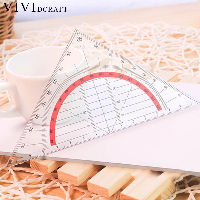 Vividcraft Functional Plastic Triangle Ruler Patchwork Measurment Kids School For Patchwork Angle Tools Stationery Ruler Re X1V2