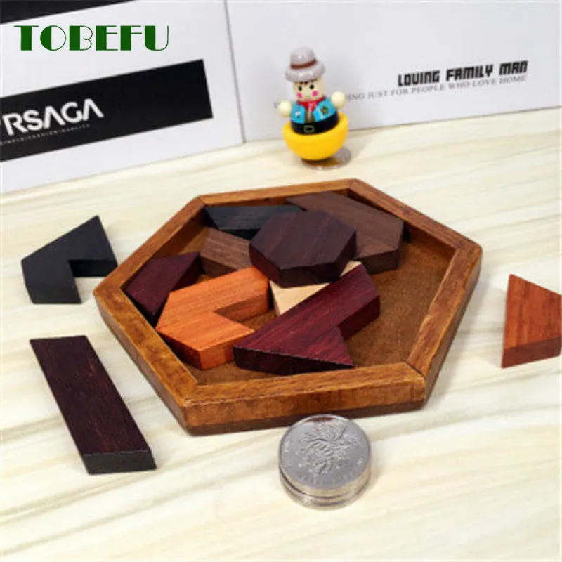 Puzzle in legno a forma geometrica Puzzle per bambini Rompicapo Giocattoli in legno non tossico per bambini educativi