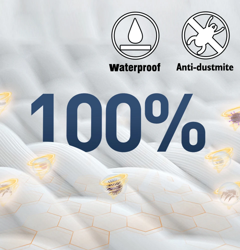 Funda de almohada suave e impermeable para funda de almohada Protector alergia funda de almohada antiácaros BedBug a prueba de cremallera todos los tamaños 1 pieza
