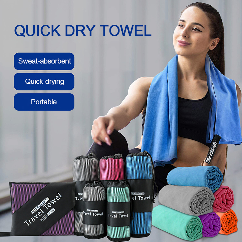 Khăn Tắm Microfiber Cho Du Lịch Thể Thao Nhanh Khô Siêu Thấm Hút Lớn Tóc Siêu Mềm Nhẹ Tập Gym Bơi Thảm Khăn Yoga