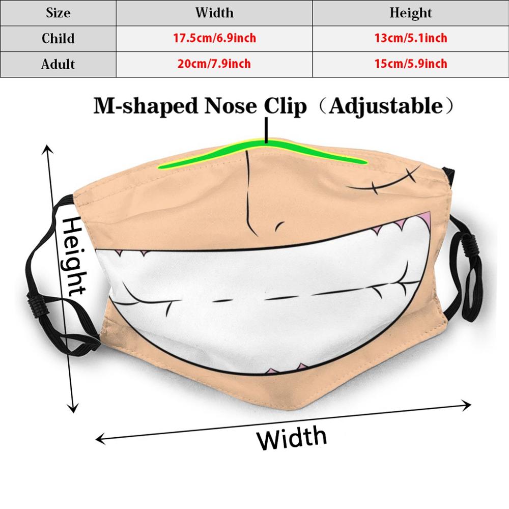 ルフィスマイル大人子供アンチダストフィルター DIY マスクルフィワンピースアニメマンガゾロサンジナミモンキー D ルフィチョッパー日本海賊