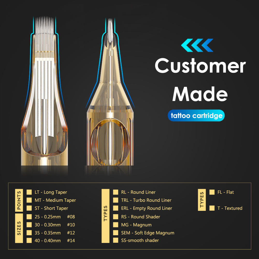 Ambition Premium RM ตลับหมึกสักเข็มรอบ Magnum 20 ชิ้น/ล็อตทิ้งฆ่าเชื้อสําหรับสักเครื่องและแต่งหน้าถาวร