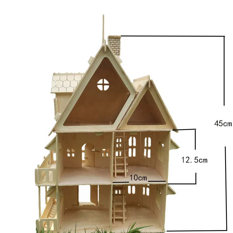 Gỗ Nhà Búp Bê Thu Nhỏ Đồ Gỗ Đồ Chơi Cho Búp Bê DIY Tháo Rời Nhà Búp Bê Giả Vờ Chơi 3D Xếp Hình Đồ Chơi Quà Tặng Cho Trẻ Em