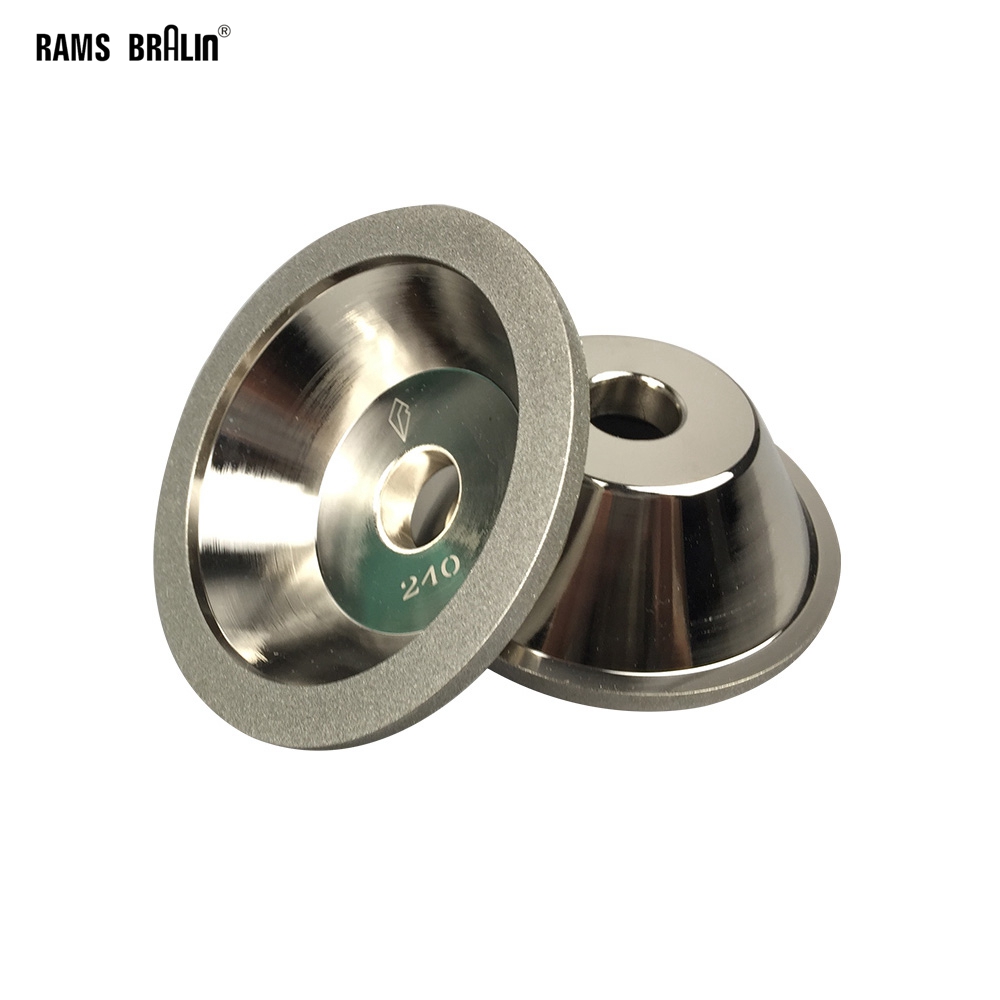 100Mm Kim Cương Mài Nhám Bánh Xe P100 - P600 Bát Hình CNC Dao Carbide Kim Loại Thép Vonfram Dao Phay