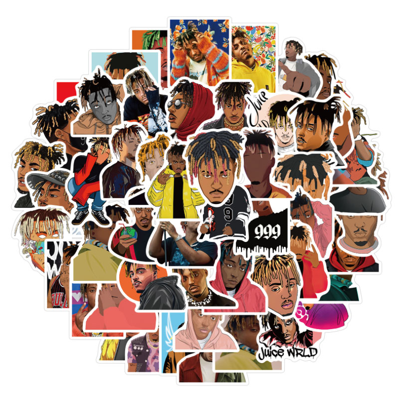10/30/52 Uds Singer Juice Wrld Graffiti impermeable Fans locos monopatín maleta de viaje teléfono portátil equipaje pegatinas lindo niño