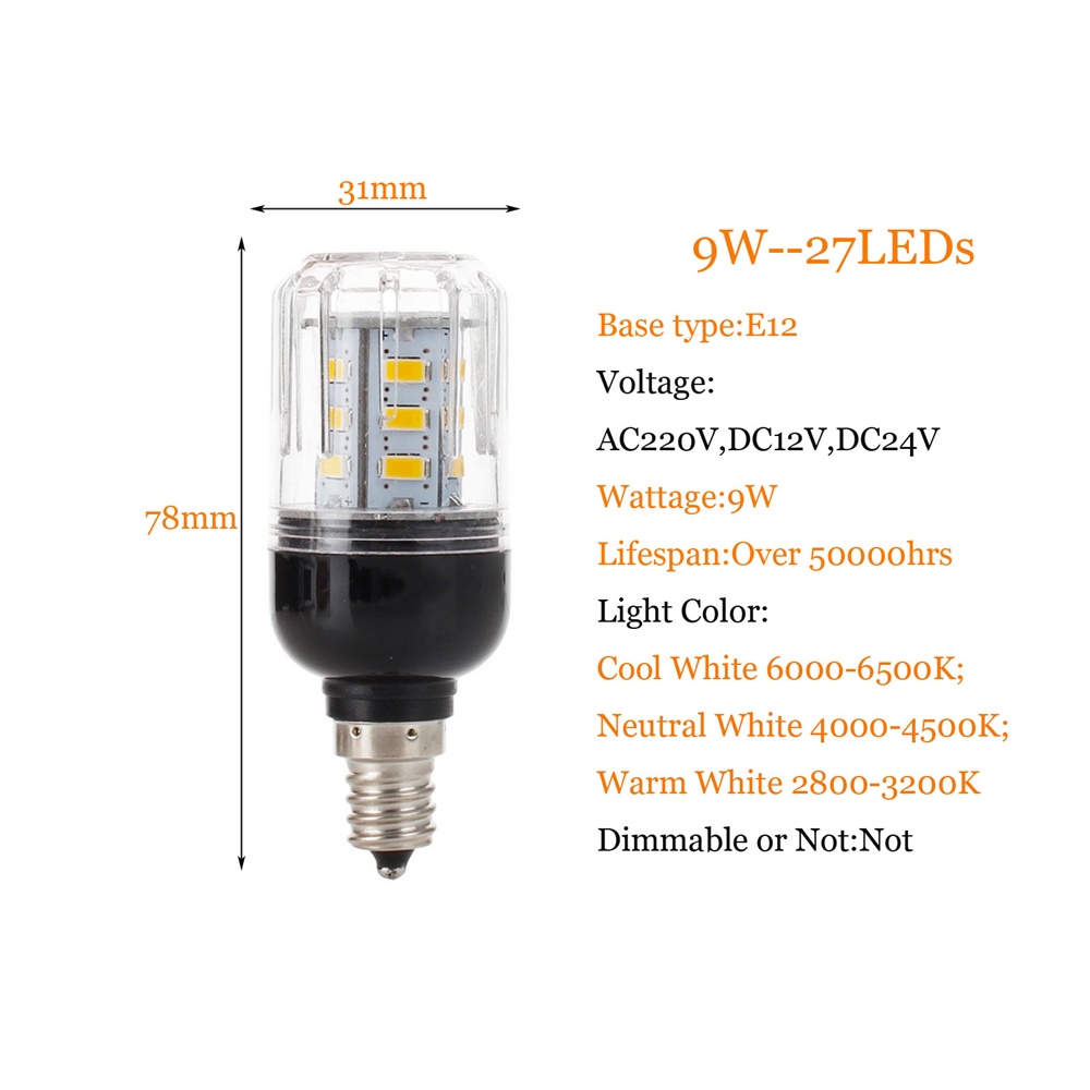 E27 E14 E12 E26 SMD 5730 27 LEDs 7 W LED Mais Birne Lampe Weihnachten Kronleuchter Kerze Licht Hause beleuchtung AC 110 V 220 V DC 12 V 24 V