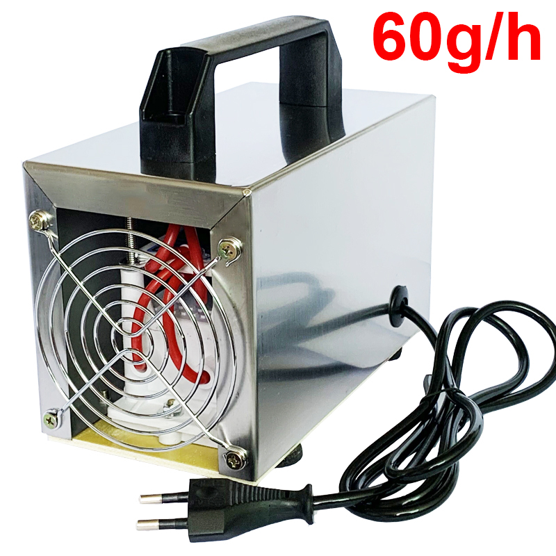 Generador de ozono portátil, purificador de aire O3, limpiador para desinfección del hogar, ozonizador, elimina el formaldehído, 220v, 60g