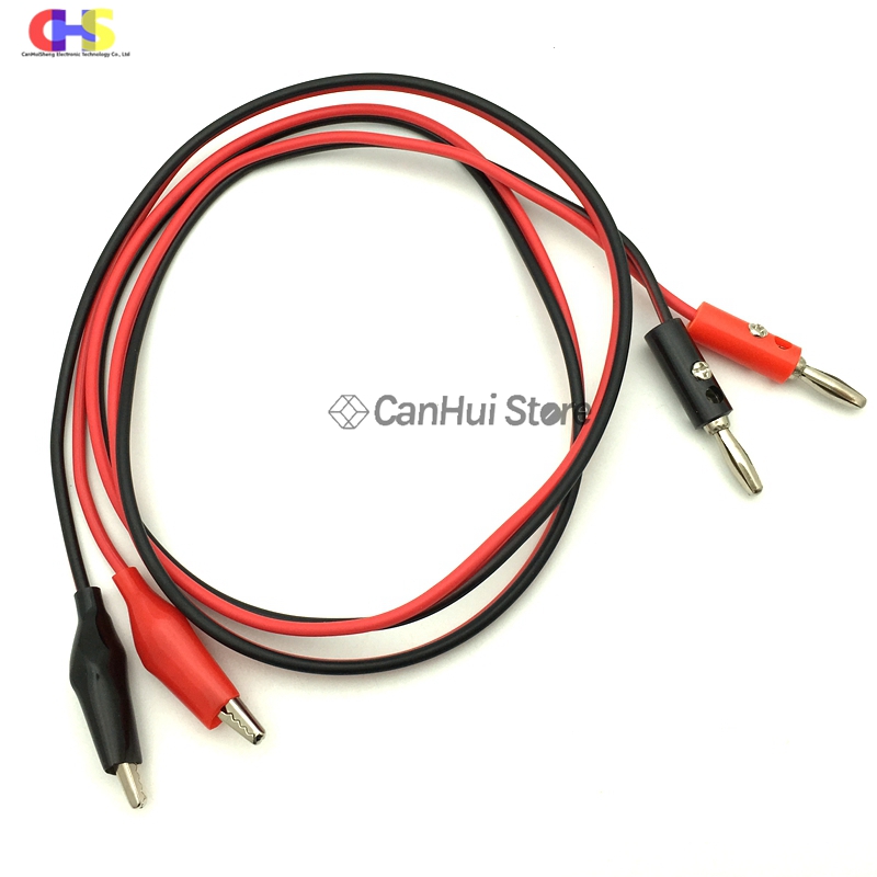Pinzas de cocodrilo con enchufe Banana de 4MM, pinzas eléctricas de cocodrilo de plomo de prueba DIY, conector de Cable de gancho de prueba, multímetro de sonda Dual