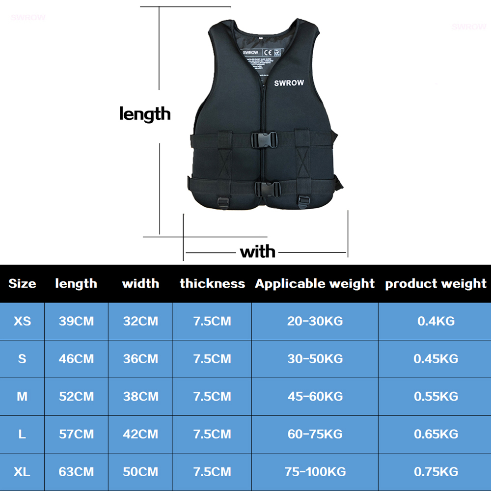 เสื้อชูชีพ Neoprene สําหรับเด็กผู้ใหญ่ใหม่กีฬาทางน้ําเสื้อชูชีพเสื้อชูชีพว่ายน้ําพายเรือเล่นสกีขับรถเสื้อกั๊กดริฟท์