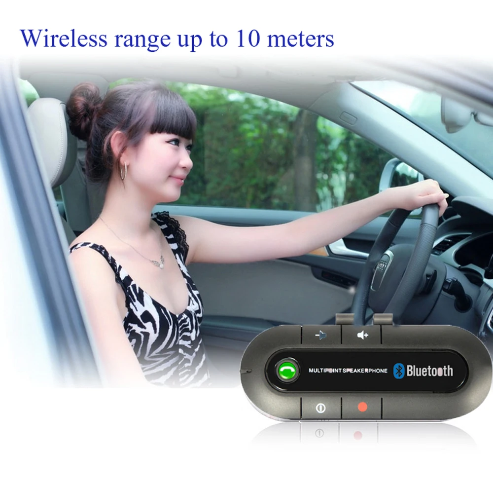 ホット販売ワイヤレスハンズフリー車の Bluetooth キット 4.1 サンバイザー Bluetooth スピーカースピーカーフォン MP3 音楽プレーヤー車の充電器