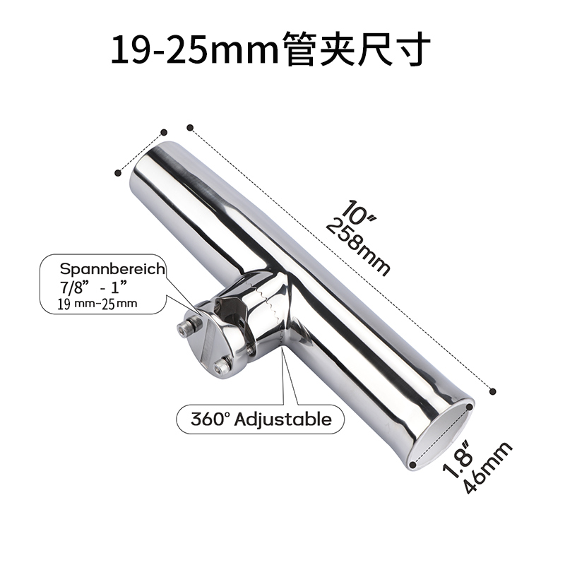 ボートアクセサリー釣竿ホルダークランプサイドマウント 7/8 "-1" レールマリンボートステンレス鋼ロッドポールブラケットツール