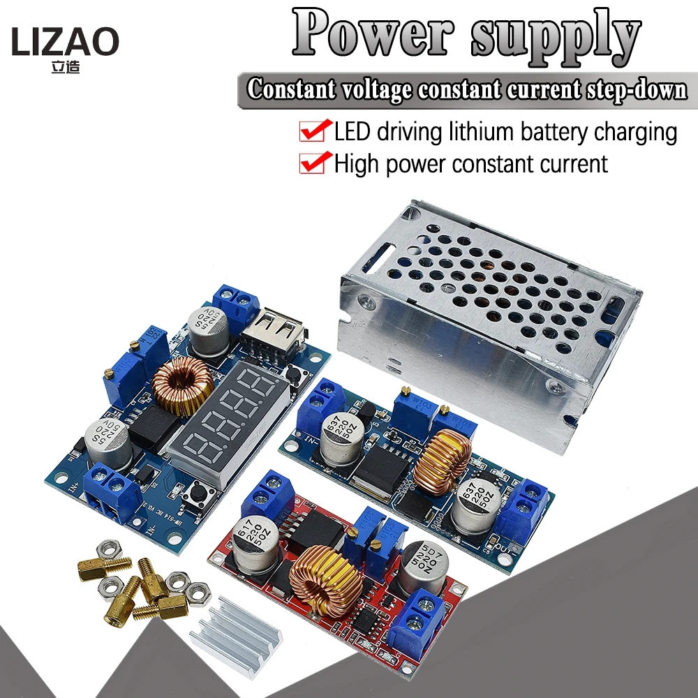 Ban đầu 5A DC DC CC CV Pin Lithium chức Bo Mạch Sạc LED Bộ Chuyển Đổi Nguồn Điện Lithium Sạc Chức mô đun XL4015