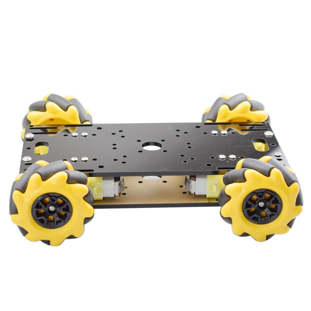 Kit de Chasis de coche Robot Omni de rueda Mecanum RC Mini con Motor TT para Arduino Raspberry Pi Mixly Scratch Program STEM Toy, nuevo estilo