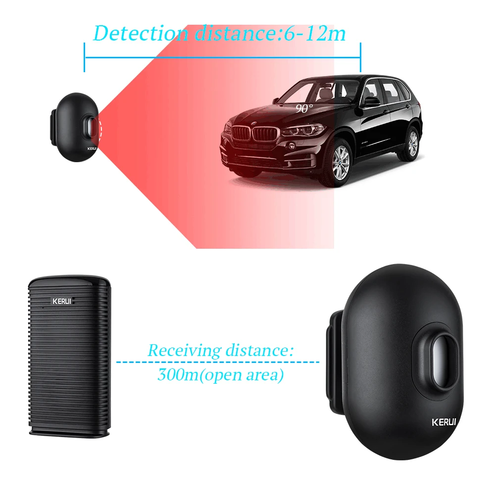 KERUI DW9 Không Dây Driveway Báo Động An Ninh Chống Nước Dò Chuyển Động PIR Nhà Để Xe Hoan Nghênh Bạn Đã Báo Động Chống Trộm An Toàn Hệ Thống Tuần Tra