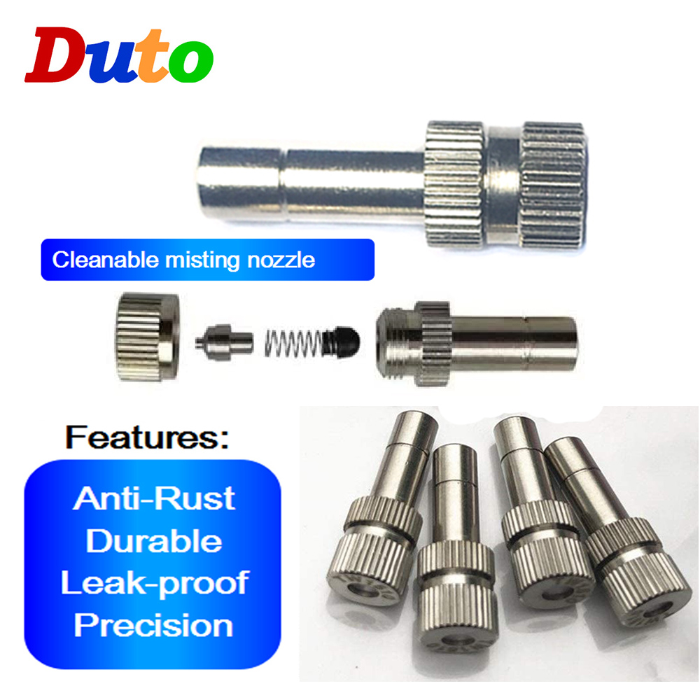 6Mm Nozel Kabut Lubang 0.1Mm-0.8Mm Konektor Cepat Atomisasi Semprotan Nosel untuk Pendinginan Luar Ruangan 50 Buah/Kotak