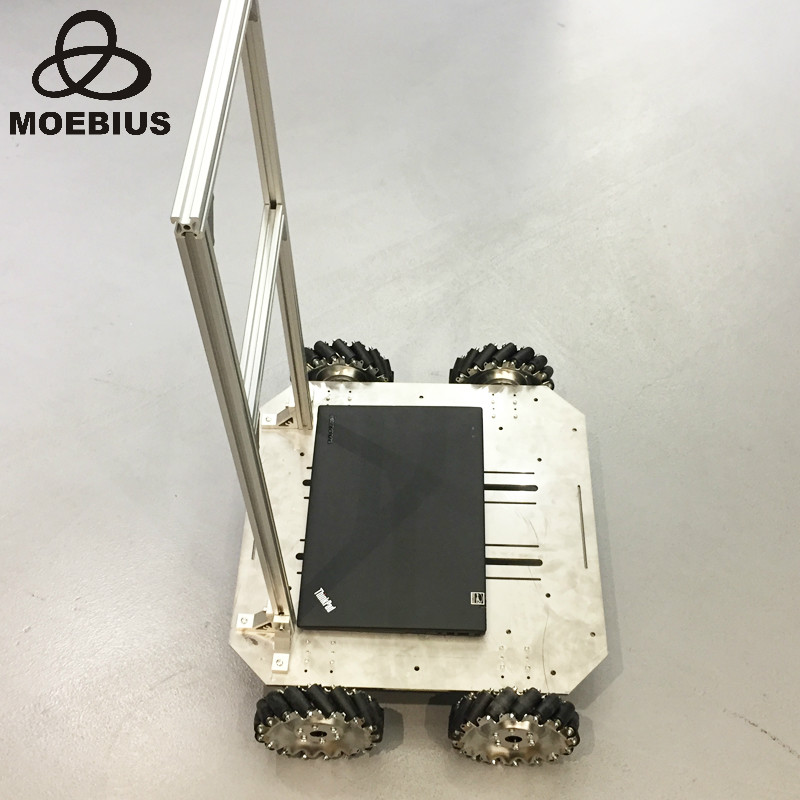 70kg Heavy-Duty Mecanum Rad Trolley Omnidirektionale Rad Mobilen Roboter Metall Chassis für Forschung