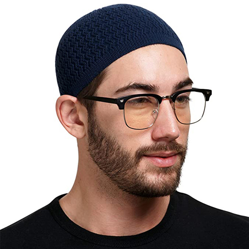 Áo Dệt Kim Hồi Giáo Nam Cầu Nguyện Mũ Giữ Ấm Mùa Đông Nam Beanies Bộ Đội Hồi Giáo Ramadan Do Thái Kippah Homme Nón Nam Bọc mũ Đội Đầu
