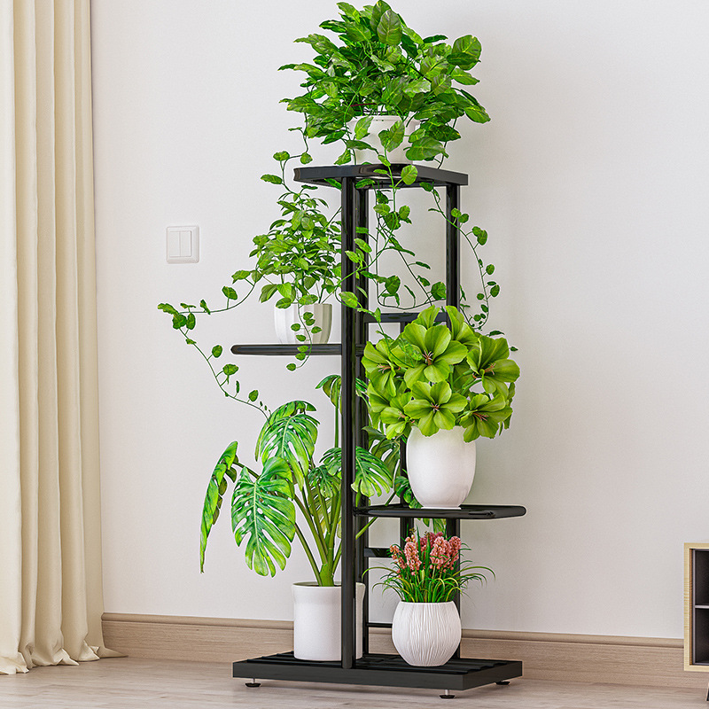 Múltiplos Flower Pot Holder Prateleiras, 4 Nível, 5 Potted Plant Stand, Planter Rack, Organizador de armazenamento, Exibição para Jardim Interior Varanda