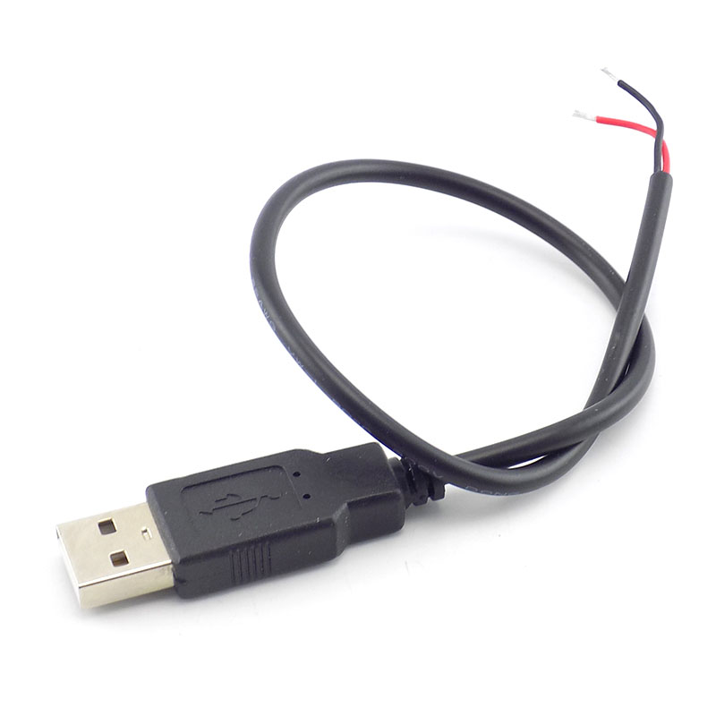 0,3/1/2M DC 5V USB 2,0 tipo A macho Cable de 2 pines adaptador de fuente de alimentación carga para dispositivos inteligentes Cable conector DIY H10