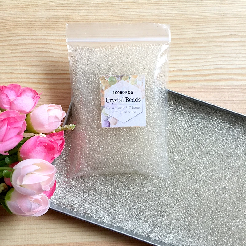 10000 Cái/túi Pha Lê Đất Hydrogel Gel Polymer Hạt Nước Orbiz Hoa/Cưới/Trang Trí Phát Triển Nước Bóng Big Home trang Trí