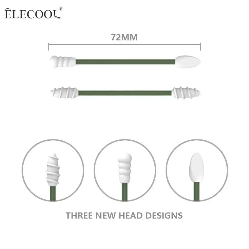 4ชิ้นผ้าฝ้าย Swab ซิลิโคน Swabs Sticks อายแชโดว์มาสคาร่าแต่งหน้า Double-Headed เกลียว Swab ทำความสะอาดหู