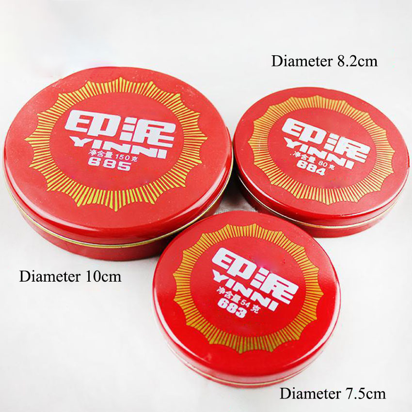 1Pc Red Vòng Inkpad Văn Phòng Di Động Kế Toán Tin Hộp Mực Pad, DIY Scrapbooking Thư Pháp Inkpad Tem Niêm Phong Trang Trí