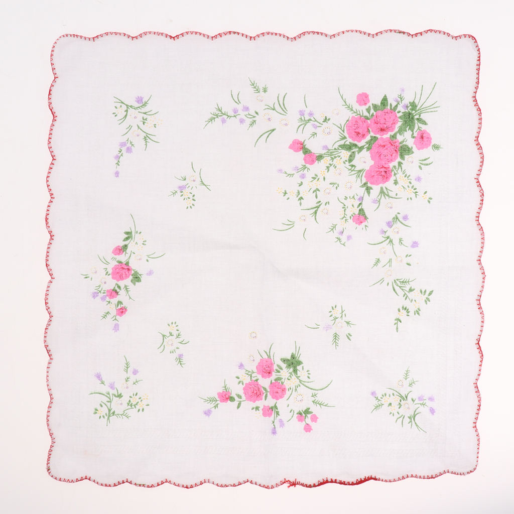 Pañuelos de tela de flores para mujer, de algodón puro, 28X28 Cm, paquete de 10 unidades