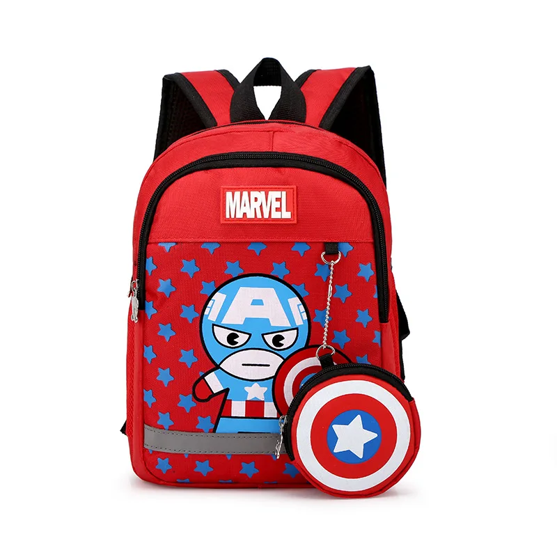 子供用マーベルバックパック,スパイダーマン,キャプテンアメリカ,2セットデザイン,カジュアル,ベビースクールバッグ,通気性のあるブックバッグ