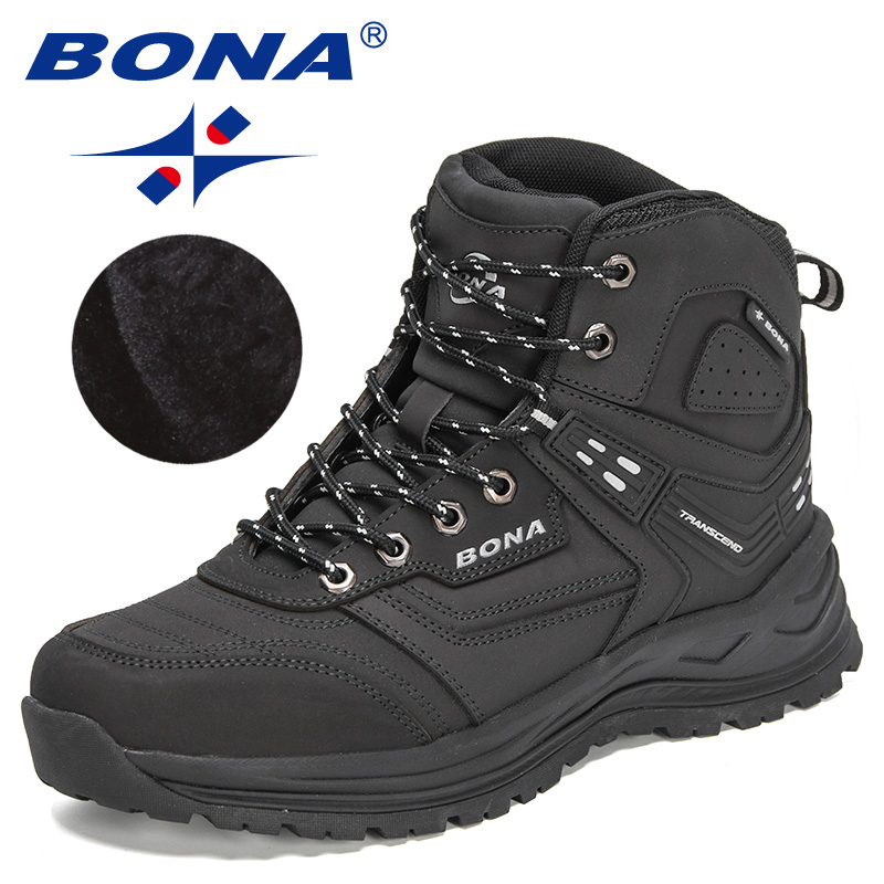 BONA-Bottes de neige super chaudes en cuir et peluche pour homme, baskets montantes, de rinçage, de nouveaux créateurs, pour l'hiver, 2022