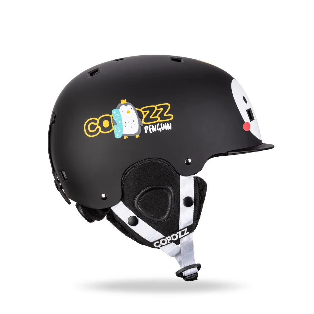 Copozzキッズ漫画スキーヘルメット一体成形安全屋外スキーサイクリング保護ヘルメットスキー用具